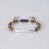 Bracelet personnalisé homme cordon perle oeil de tigre