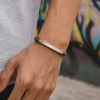 Bracelet personnalisé homme cordon perle oeil de tigre