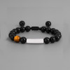 Bracelet personnalisé homme cordon perle onyx et oeil de tigre