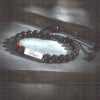 Bracelet personnalisé homme cordon perle onyx et oeil de tigre