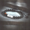 Bracelet personnalisé homme cordon perle onyx et oeil de tigre