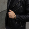 Bracelet personnalisé homme cordon perle onyx et oeil de tigre