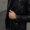 Bracelet personnalisé homme cordon perle onyx et oeil de tigre