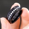Bague mariage tungstene zirconium finition miroir alliance personnalisable
