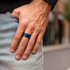 Anello di alleanza in tungsteno opale multicolore personalizzato per uomo e donna