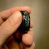 6mm Bague couple personnalisee tungstene noir nacre abalone