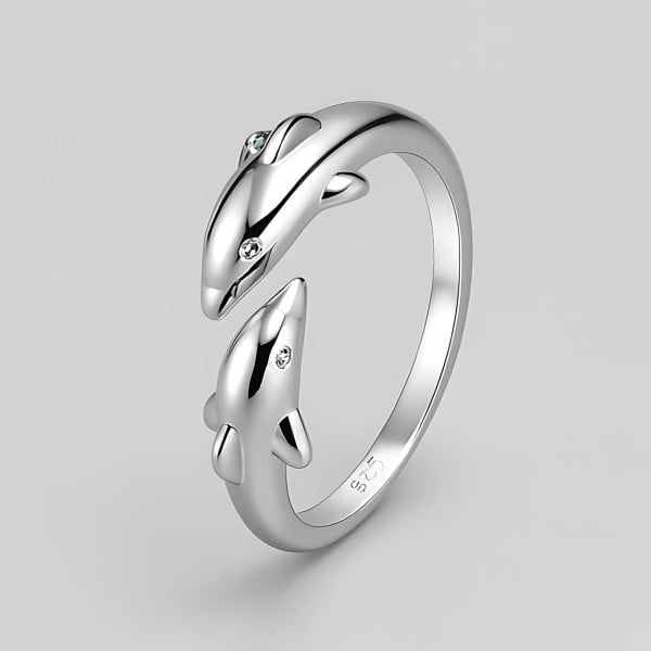 Bague ouverte argent goutte eau polie (Dupliqué)