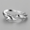 Bague ouverte argent goutte eau polie (Dupliqué)