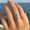 Bague ouverte argent goutte eau polie (Dupliqué)