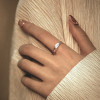 Gehamerde concave verstelbare open zilveren ring