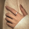 Women's Sterling Silver Concave Hammered Open Ring