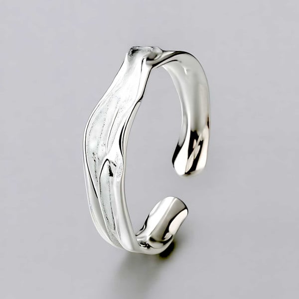 Bague Anneau Plateau Bombé Argent 925 - Emanessence