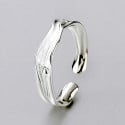 Women's Sterling Silver Concave Hammered Open Ring
