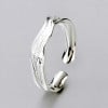 Bague argent ouvert ajustable concave martele