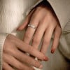 Bague argent ouvert ajustable concave martele