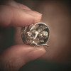 Bague chevalière ouverte argent ange gardien