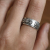 Bague argent anneau homme dragon tournant anti-stress