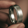Bague de mariage titane brosse personnalisee