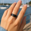 Bague Galaxie personnalisée alliance dome Tungstene