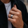 6mm Bague personnalisee homme alliance tungstene dome brosse