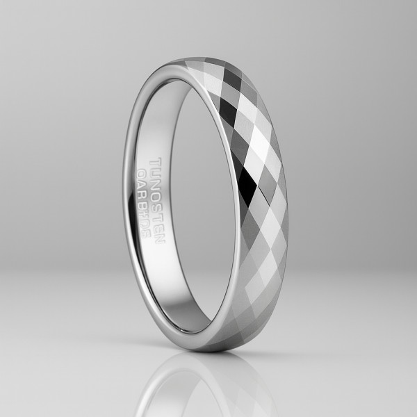 bague personnalisable anneau plaque or multifacette polie