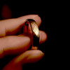  Bague personnalisee alliance anneau tungstene facettes plaque or