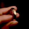 D Bague personnalisee alliance anneau tungstene facettes plaque or