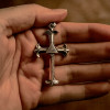 Pendentif homme croix oeil de la providence argent massif