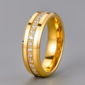 Wedding Ring Tungsten Zirconium Gold-Plated – Customizable Band