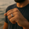 Customizable titanium wedding ring with polished dome