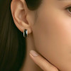 Men's silver onyx hoop earrings