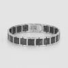 Bracciale da uomo in ceramica nera con placca in oro
