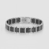 Pulsera de hombre de cerámica negra con baño de oro.