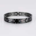 Bracelet homme ceramique noire nacre abalone magnetique