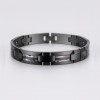 Bracelet homme ceramique noire nacre abalone magnetique