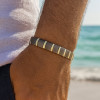 Bracelet homme femme ceramique finition polie aimants magnetique