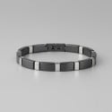 Pulsera de cerámica negra para hombre y mujer, magnética con imanes
