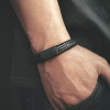 Bracelet homme cuir tresse fermoir acier aimante