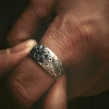 Bague argent ouvert homme oeil de dieu
