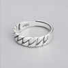 Bague argent homme chaine tresse ouvert