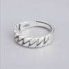 Bague argent homme chaine tresse ouvert