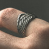 Bague homme argent ouverte aile ange