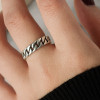 Bague argent homme chaine tresse ouvert