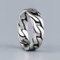 Men's Chain Style Wedding Ring – 925 Sterling Silver – Robust Elegance