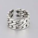 Sterling Silver Double Chain Open Ring