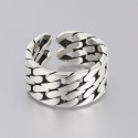 Bague argent chaine tresse ouvert