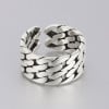 Bague argent chaine tresse ouvert