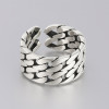 Bague argent chaine tresse ouvert