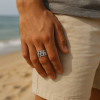 Bague argent chaine tresse ouvert