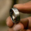 N Bague homme anneau carbure tungstene mat brosse personnalisable